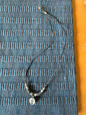 3 for $20❣️Men's/Unisex Black Leather Beaded Peace Pendant Necklace
